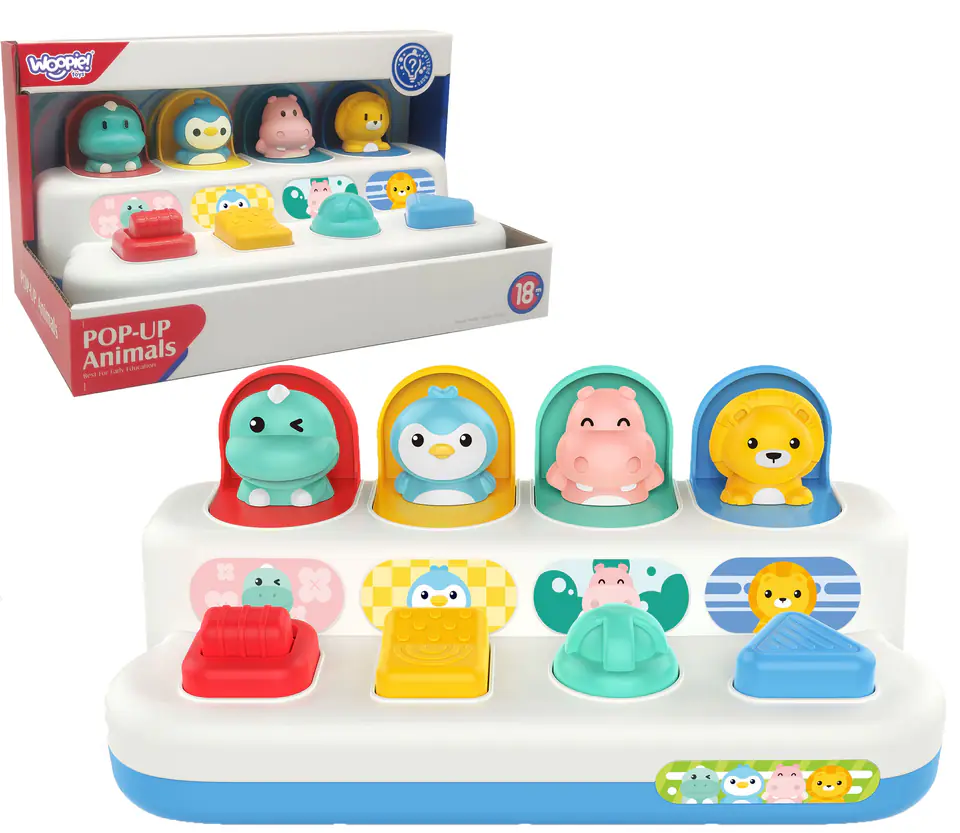 ⁨WOOPIE BABY Zabawka Edukacyjna Wyskakujące Zwierzątka POP-UP⁩ w sklepie Wasserman.eu