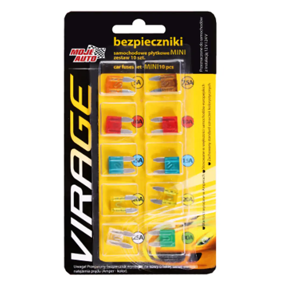 ⁨FLAT CAR FUSE SET - MINI 10 PCS.⁩ at Wasserman.eu