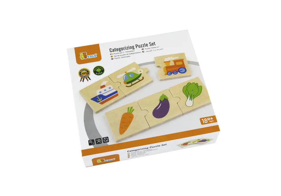 ⁨VIGA PolarB Drewniany Wózek do Ciągnięcia + Klocki 21 el.⁩ w sklepie Wasserman.eu