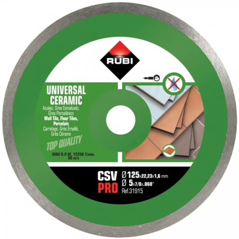 ⁨DIAMOND BLADE FOR WALL TILES CSV 125 PRO⁩ at Wasserman.eu