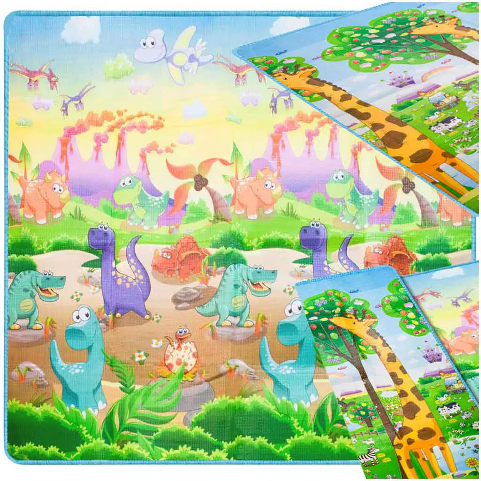 Mata edukacyjna piankowa dwustronna składana ZOO 200 x 180 x 1 cm w sklepie Wasserman.eu