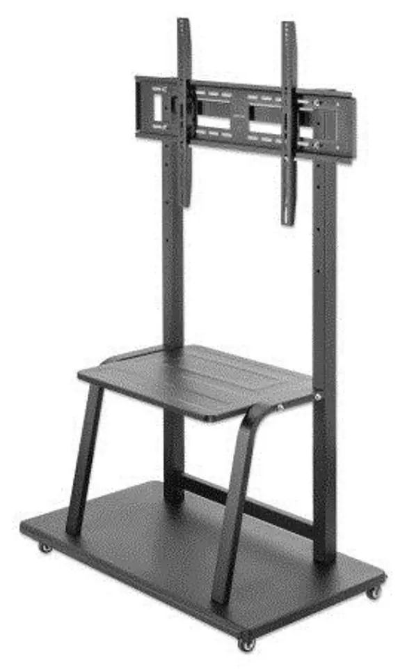 ⁨Manhattan TV & Monitor Mount, Trolley Stand, 1 screen, Screen Sizes: 37-100", Black, VESA 200x200 to 800x600mm, Max 150kg, Shelf and Base for Laptop or AV device, Height-adjustable to four levels: 862, 916, 970 and 1024mm, LFD, Lifetime Warranty⁩ at Wasserman.eu