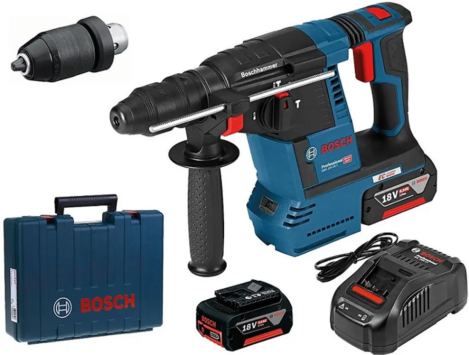MŁOT UDAROWY OBROTOWY AKUMULATOROWY SDS+ GBH 18V-26 F 2*6.0A w sklepie Wasserman.eu