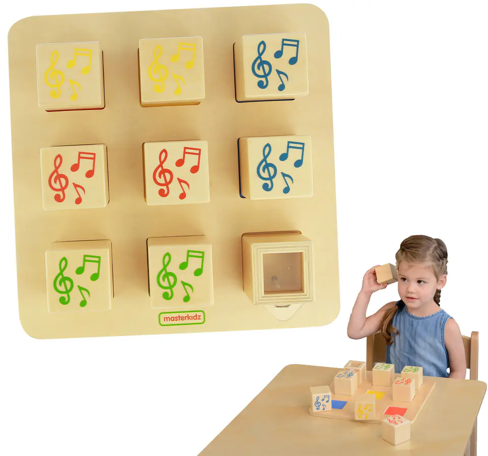 ⁨MASTERKIDZ Drewniany Sorter Sensoryczny Łączenie Dźwięków Montessori⁩ w sklepie Wasserman.eu