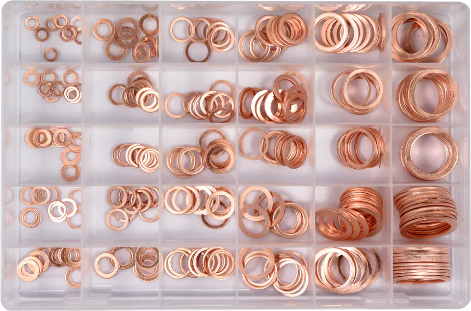 ⁨SOFT COPPER WASHERS SET 300 PCS⁩ at Wasserman.eu