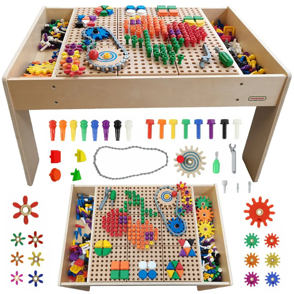 ⁨MASTERKIDZ Drewniany Stół Edukacyjny + AKCESORIA STEM WALL⁩ w sklepie Wasserman.eu