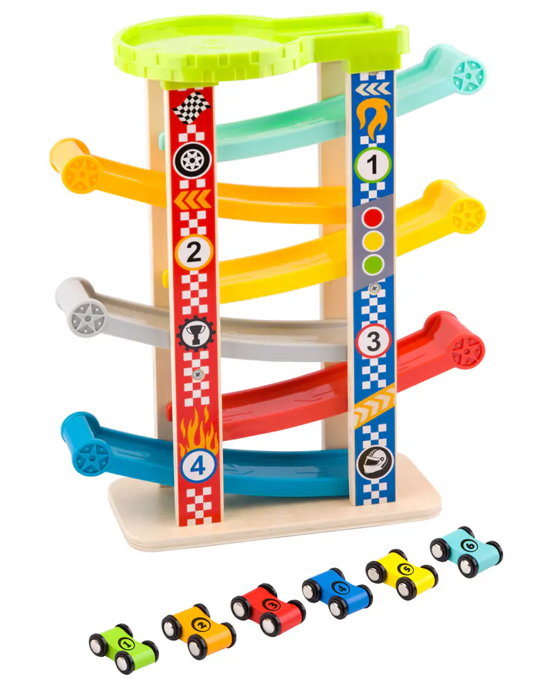 ⁨TOOKY TOY Kolorowa  Zjeżdżalnia Tor Dla Samochodów⁩ w sklepie Wasserman.eu