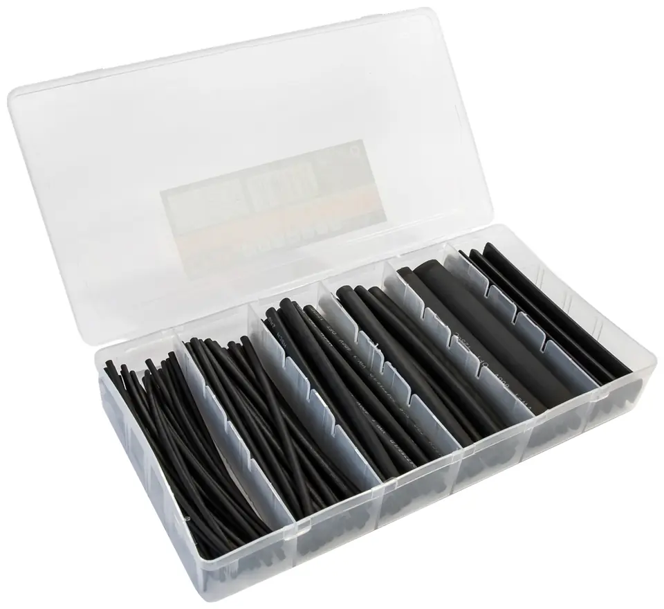 ⁨HEAT SHRINK TUBE SET 100PCS BLACK⁩ at Wasserman.eu