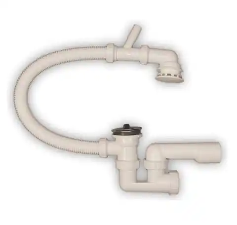 ⁨OVER-CEILING BATHTUB SIPHON WITH ACCESS TO THE WASHING MACHINE, MET STRAINER⁩ at Wasserman.eu