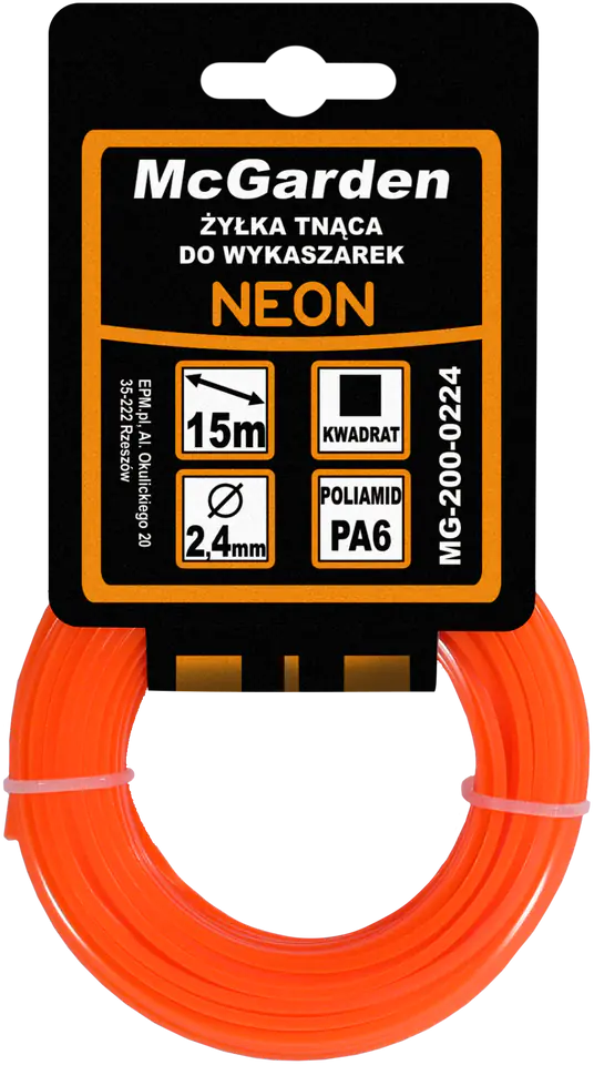 ⁨ŻYŁKA DO WYKASZARKI KWADRAT NEON 2,4MM 15M⁩ w sklepie Wasserman.eu