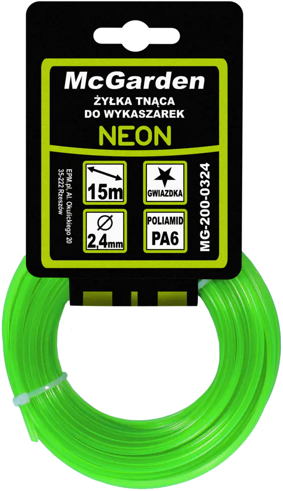 ⁨ŻYŁKA DO WYKASZARKI GWIAZDKA NEON 2,4MM 15M⁩ w sklepie Wasserman.eu