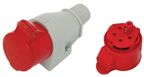 ⁨FIXED INSULATION SOCKET 32A 400V RED 3P+WITH IP44⁩ at Wasserman.eu