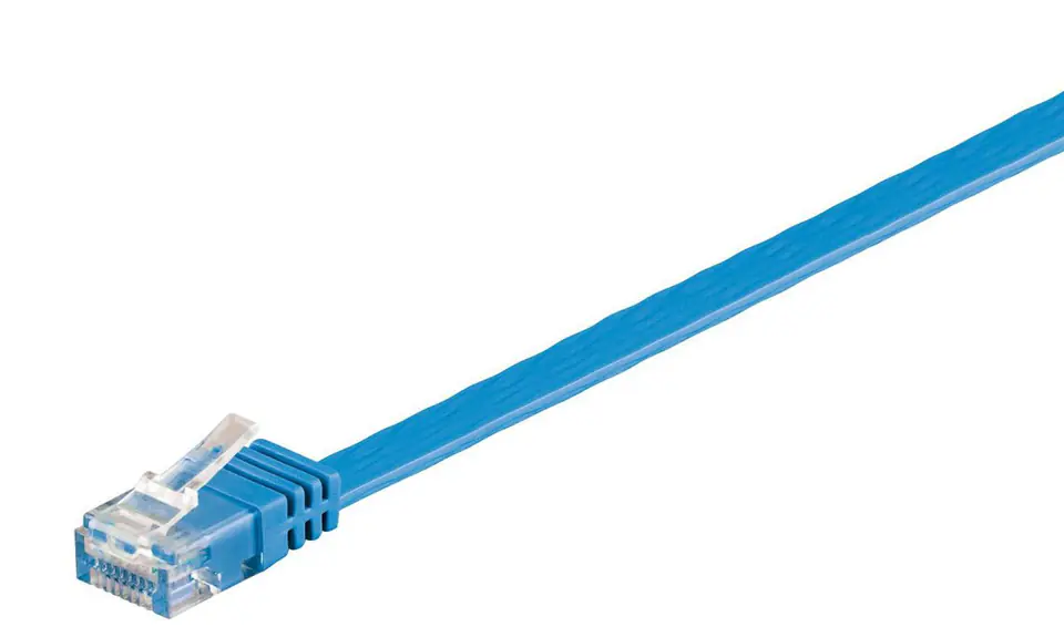 ⁨MicroConnect U/UTP CAT6 1M Blue Flat⁩ w sklepie Wasserman.eu