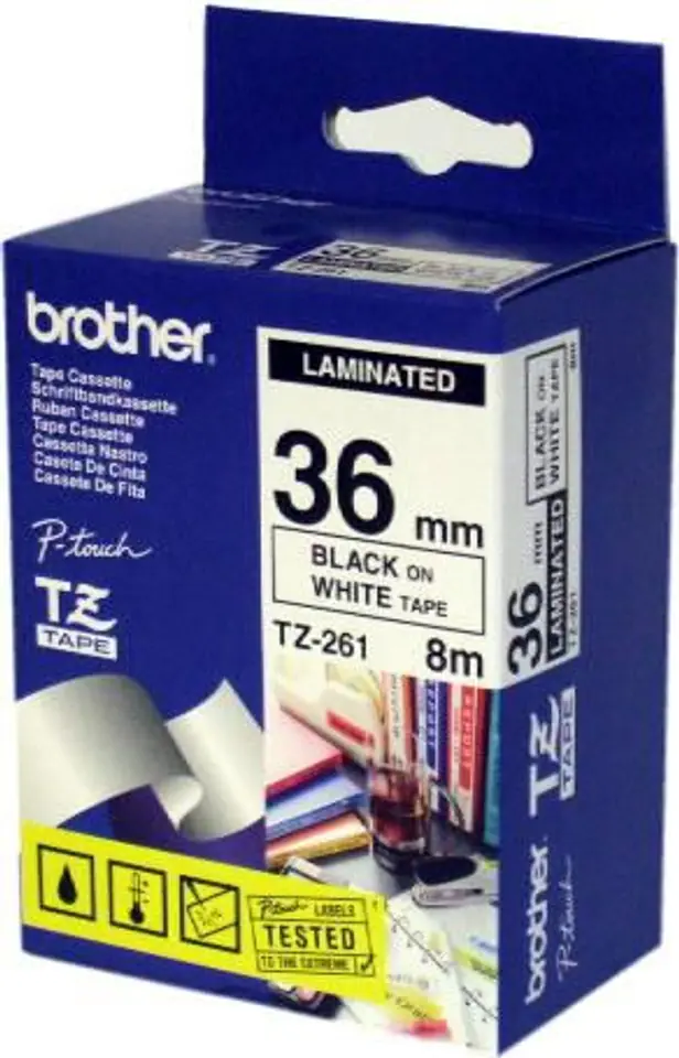 ⁨Brother P-Touch Tape Black On White⁩ w sklepie Wasserman.eu