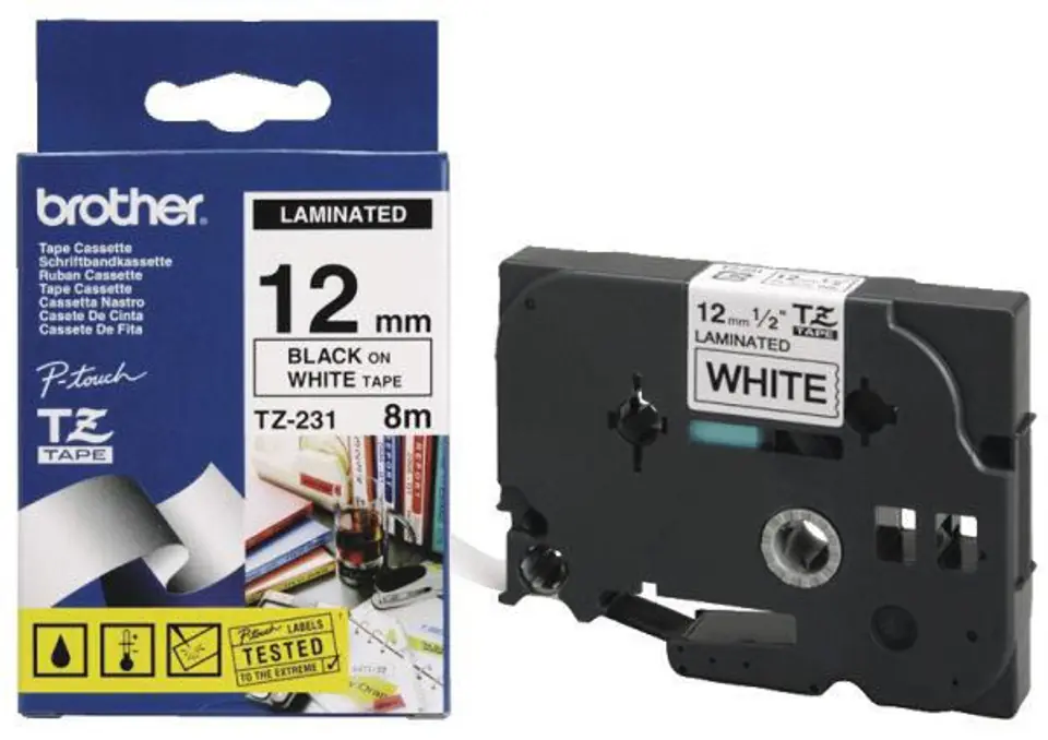 Brother P-Touch Tape Black on White w sklepie Wasserman.eu