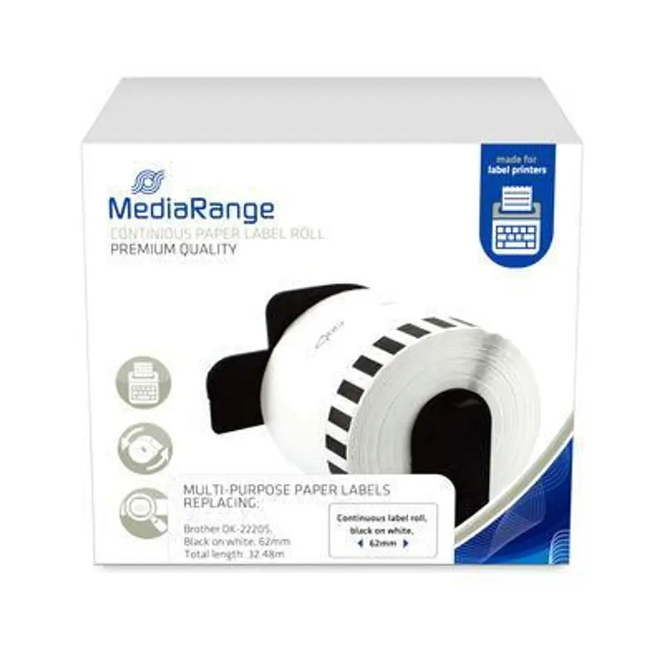 ⁨MediaRange Continuous Paper Label, For⁩ w sklepie Wasserman.eu