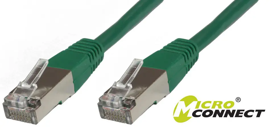 ⁨MicroConnect F/UTP CAT6 15m Green PVC⁩ w sklepie Wasserman.eu