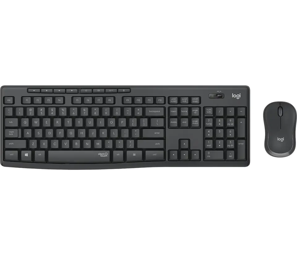 ⁨Logitech MK295 Silent Wireless Combo keyboard Mouse included USB QWERTZ German Graphite⁩ at Wasserman.eu