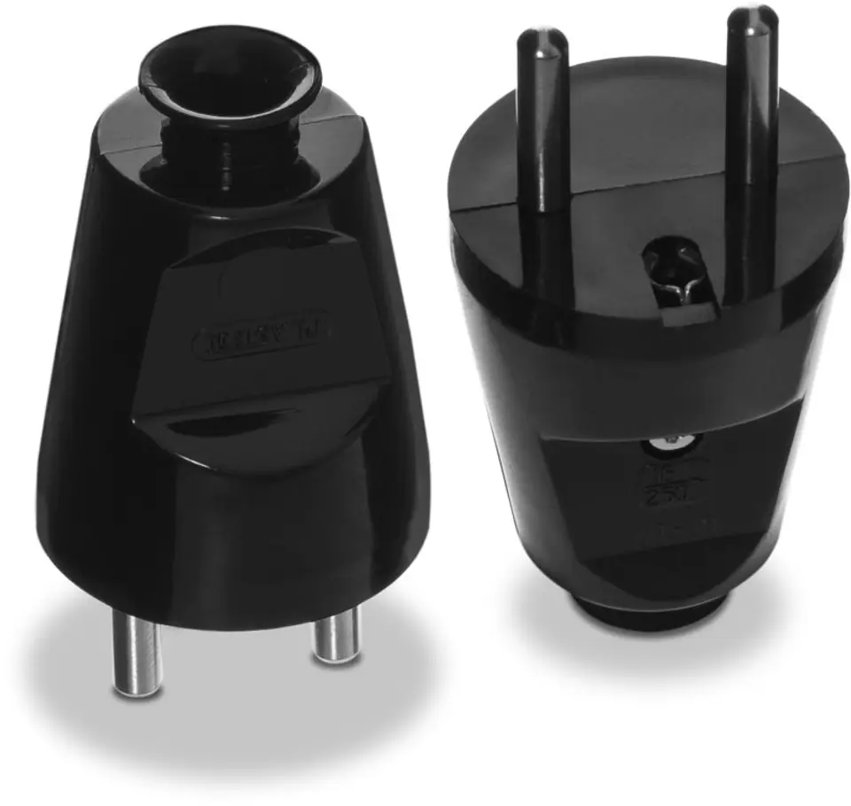 ⁨STRAIGHT DETACHABLE PLUG 2P+Z, 16A, 250V BLACK⁩ at Wasserman.eu