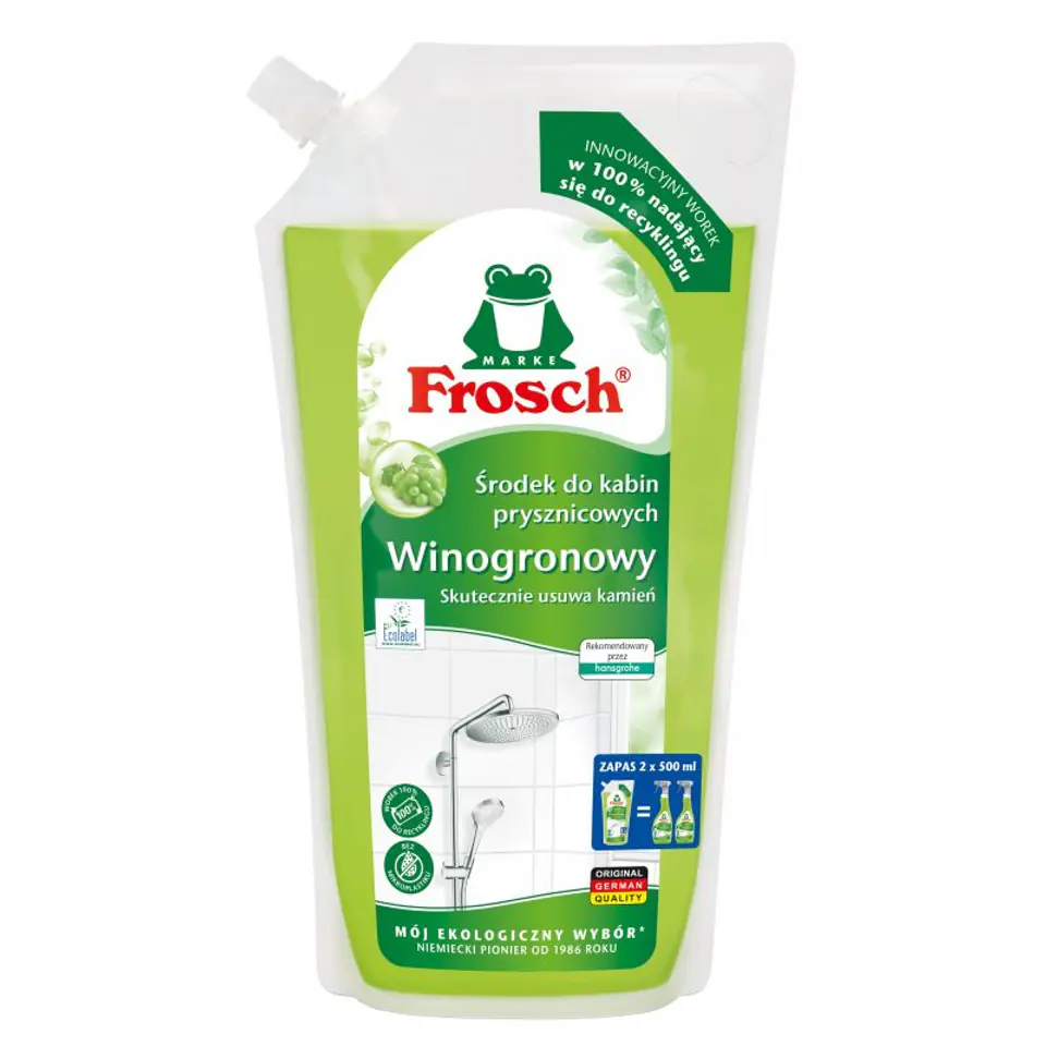 ⁨FROSCH 1L Płyn do kabin prysznicowych worek⁩ w sklepie Wasserman.eu