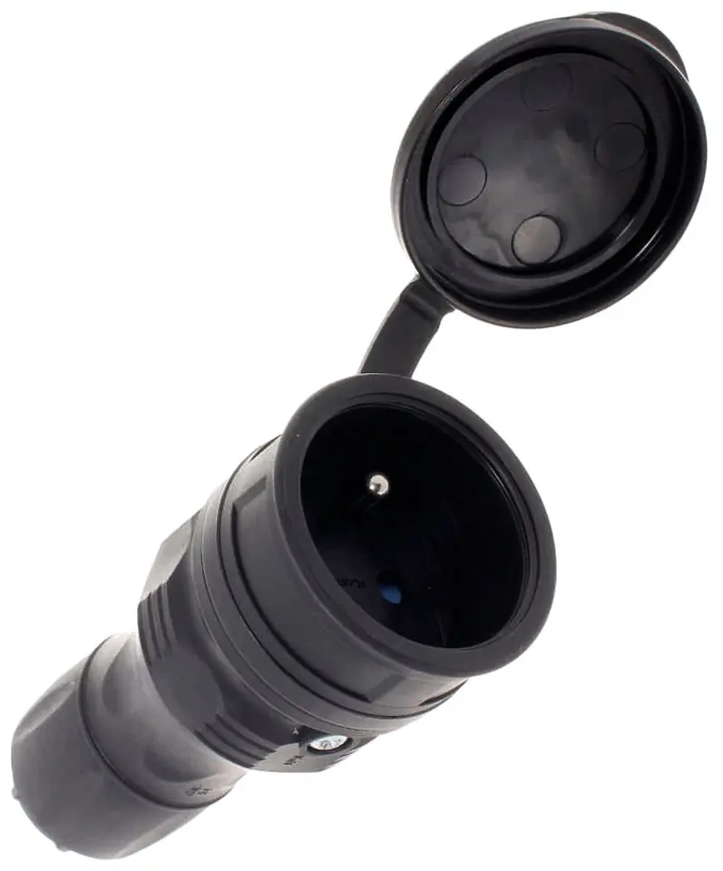 ⁨RUBBER SOCKET 2P+Z, 16A EXTREM IP54 BLACK⁩ at Wasserman.eu