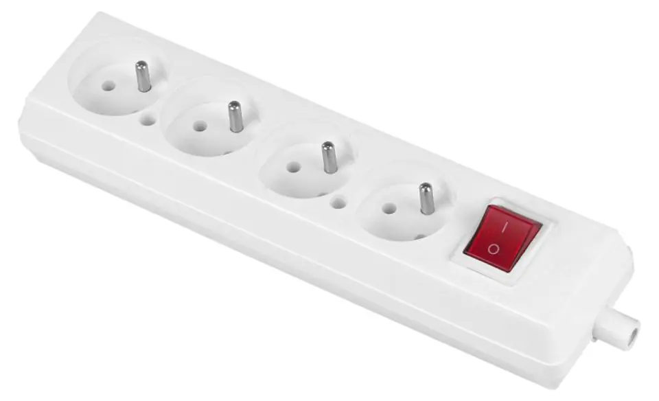 ⁨QUADRUPLE SOCKET + SWITCH 16A 250V DETACHABLE B/U WHITE⁩ at Wasserman.eu