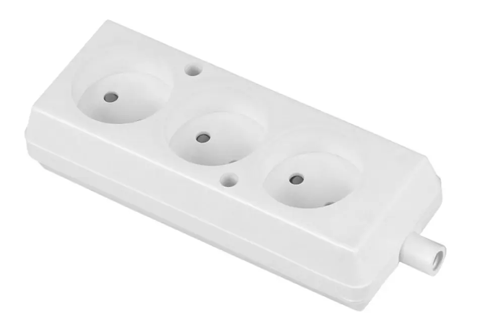 GNIAZDO POTRÓJNE 16A 250V ROZBIERALNE B/U BIAŁE w sklepie Wasserman.eu