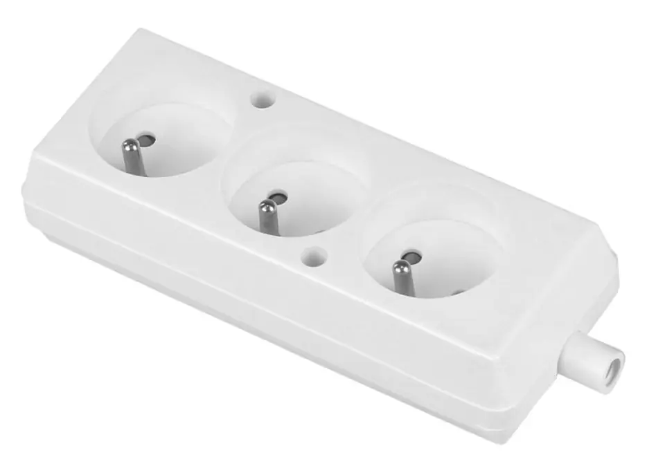 GNIAZDO POTRÓJNE 16A 250V ROZBIERALNE Z/U BIAŁE w sklepie Wasserman.eu