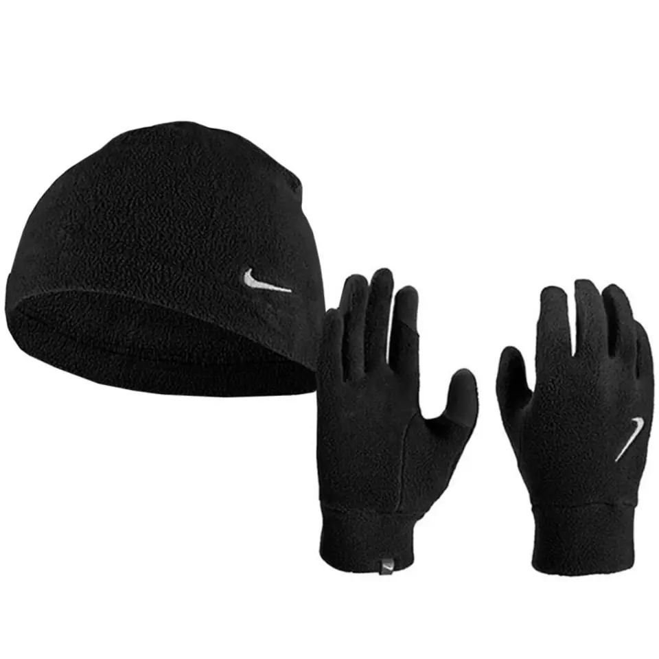 ⁨Rękawiczki i czapka Nike Dri-Fit Fleece M (kolor Czarny, rozmiar L/XL)⁩ w sklepie Wasserman.eu