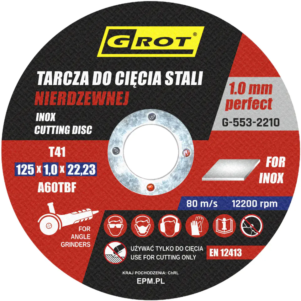 TARCZA PŁASKA INOX T1A 125*1.0*22 KOMPLET 10 SZTUK w sklepie Wasserman.eu
