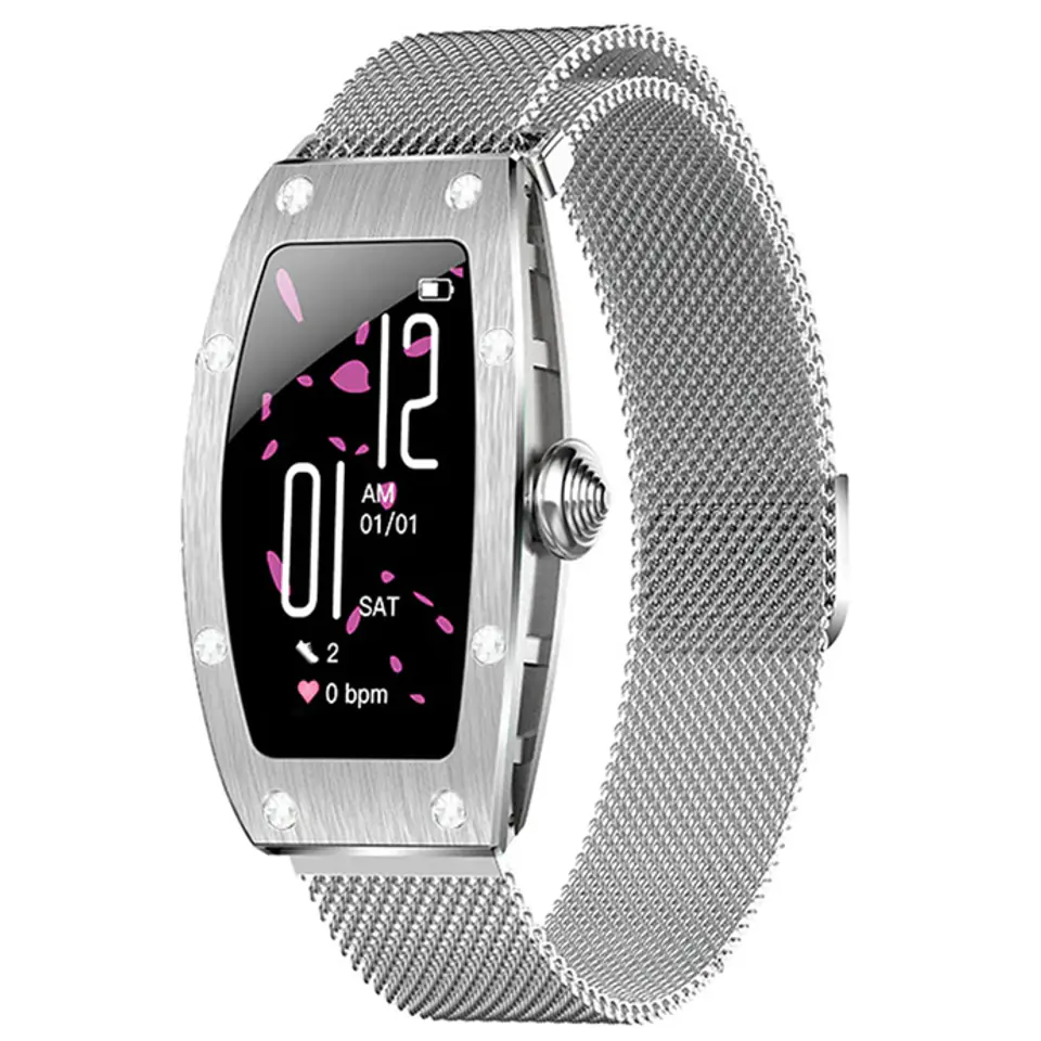 Kumi K18 Svarovski smartwatch silver at Wasserman.eu