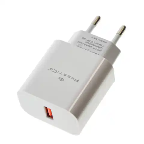 ⁨Ładowarka Sieciowa 22,5W USB QC 3.0 Prestico F3 biała⁩ w sklepie Wasserman.eu