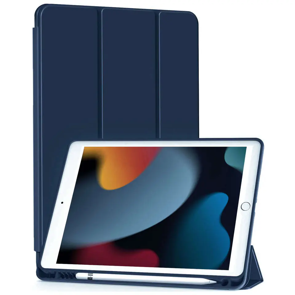 ⁨Etui do Apple iPad 10.2 9 gen 8/7 2021/2020/2019 Smart Pencil Case Alogy TPU obudowa na tablet Granatowe⁩ w sklepie Wasserman.eu