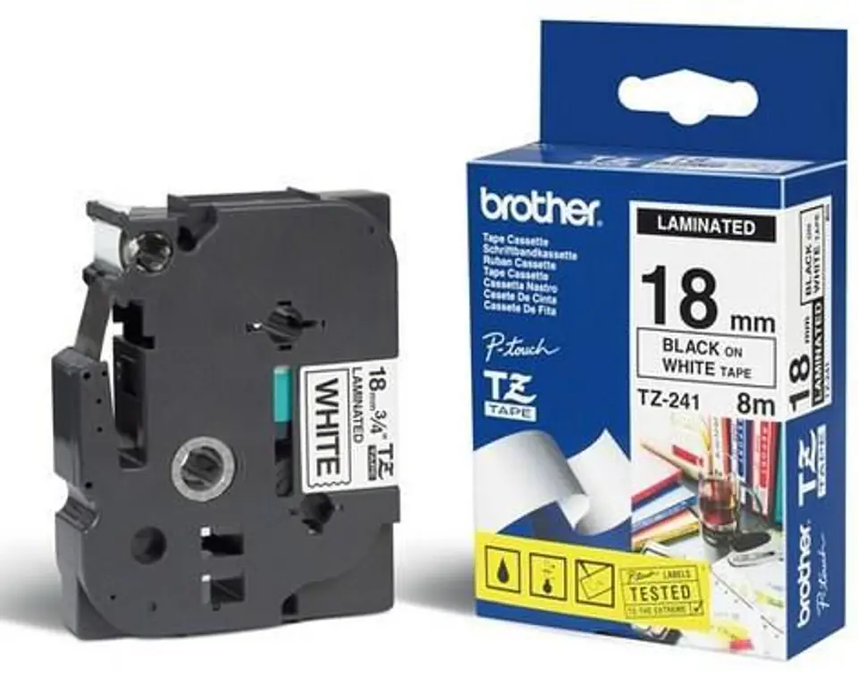 Brother Tape Black On White 18mm w sklepie Wasserman.eu