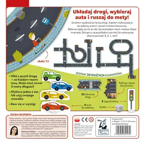 ⁨Gra edukacyjna Puzzle "Droga" dla dzieci 3+ Układanie jezdni + Wyścigi samochodów⁩ w sklepie Wasserman.eu