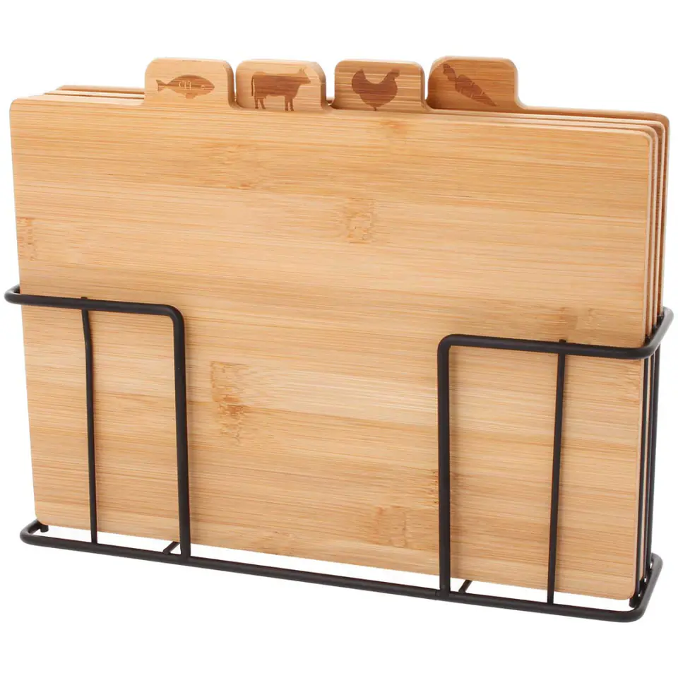 ⁨ZESTAW 4 DESEK KUCHENNYCH BAMBUSOWYCH W STOJAKU 3233⁩ w sklepie Wasserman.eu