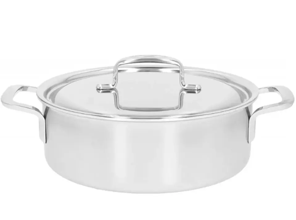 ⁨Deep frying pan with 2 handles and lid DEMEYERE 5-PLUS 40851-381-0 - 24 CM⁩ at Wasserman.eu