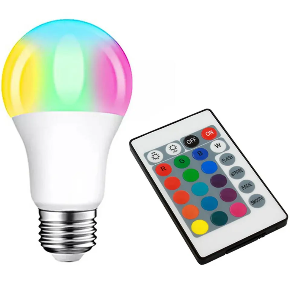 ⁨ZD7C LED bulb rgb remote control e27 3w⁩ at Wasserman.eu