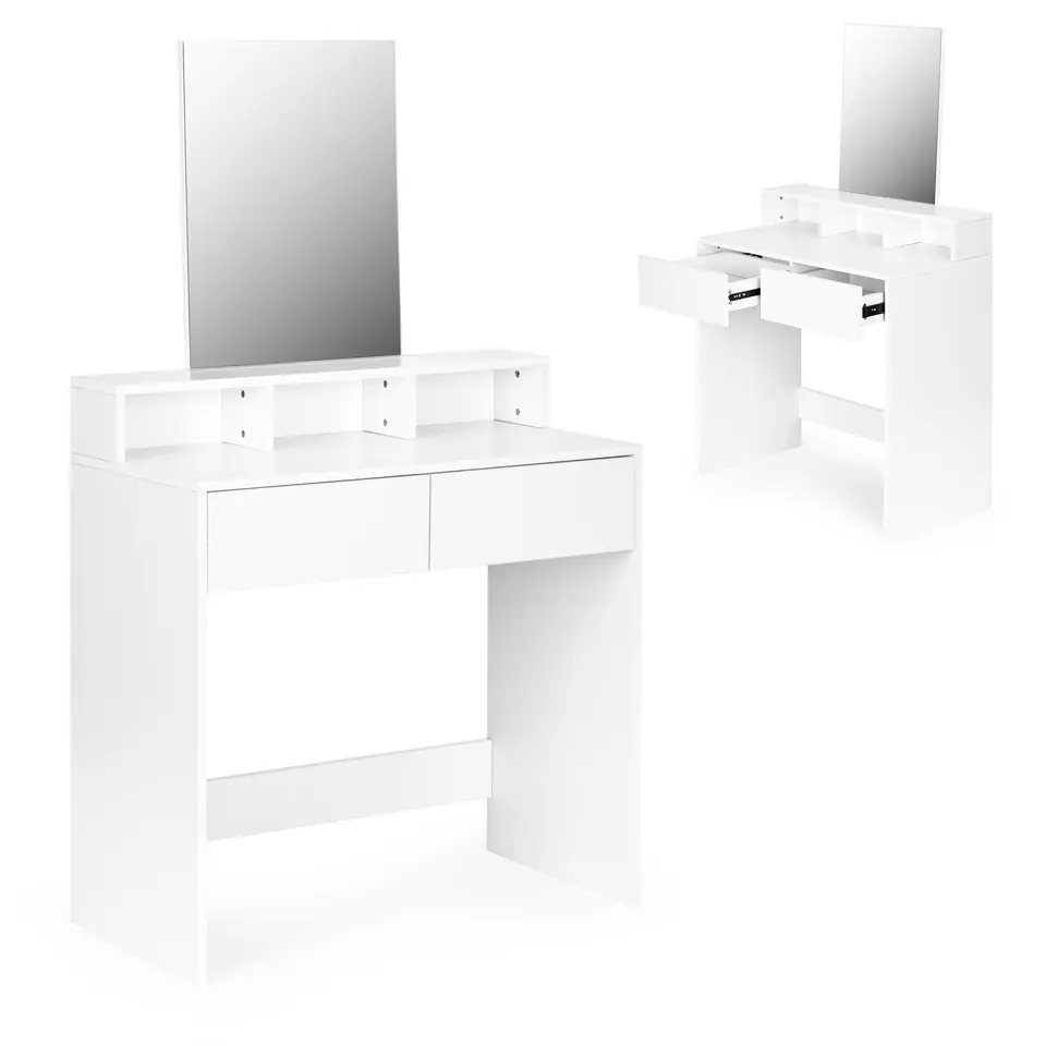 ⁨Duża nowoczesna toaletka kosmetyczna lustro szuflady ModernHome⁩ w sklepie Wasserman.eu