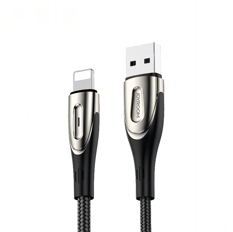 ⁨Kabel przewód do szybkiego ładowania iPhone USB-A - Lightning Sharp Series 2m czarny⁩ w sklepie Wasserman.eu