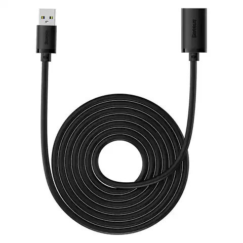 ⁨Przedłużacz kabla przewodu USB 3.0 5m czarny⁩ w sklepie Wasserman.eu