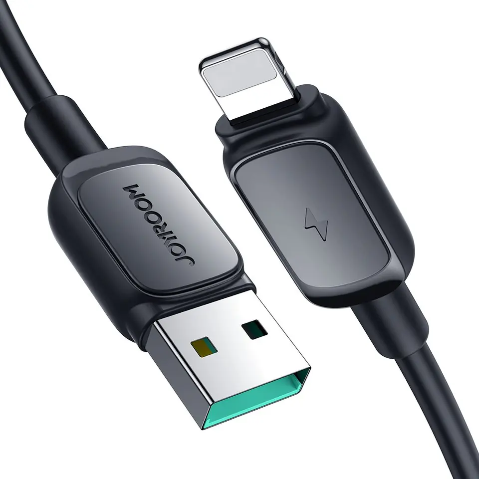 ⁨Kabel przewód do iPhone Lightning - USB 2.4A 480Mbps 2m czarny⁩ w sklepie Wasserman.eu