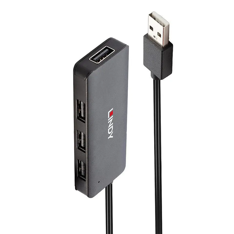 ⁨Lindy 4 x USB 2.0, 480 MBit  Black⁩ w sklepie Wasserman.eu