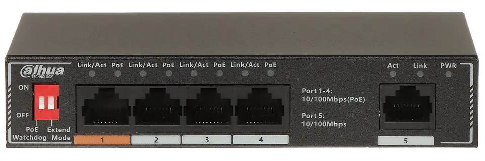 ⁨SWITCH POE SF1005P 4-PORTOWY DAHUA⁩ w sklepie Wasserman.eu