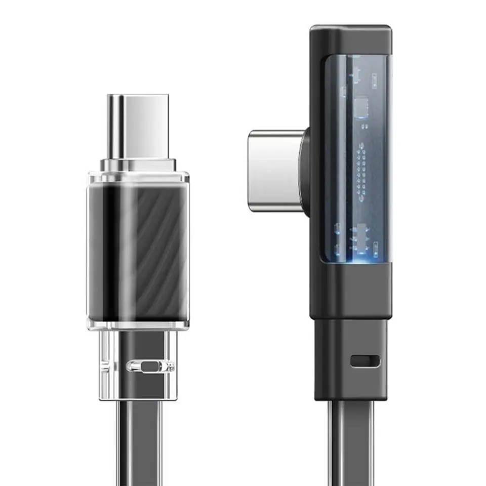 ⁨Kabel USB-C do USB-C Mcdodo CA-3453 90 stopni 1.8m z LED (czarny)⁩ w sklepie Wasserman.eu