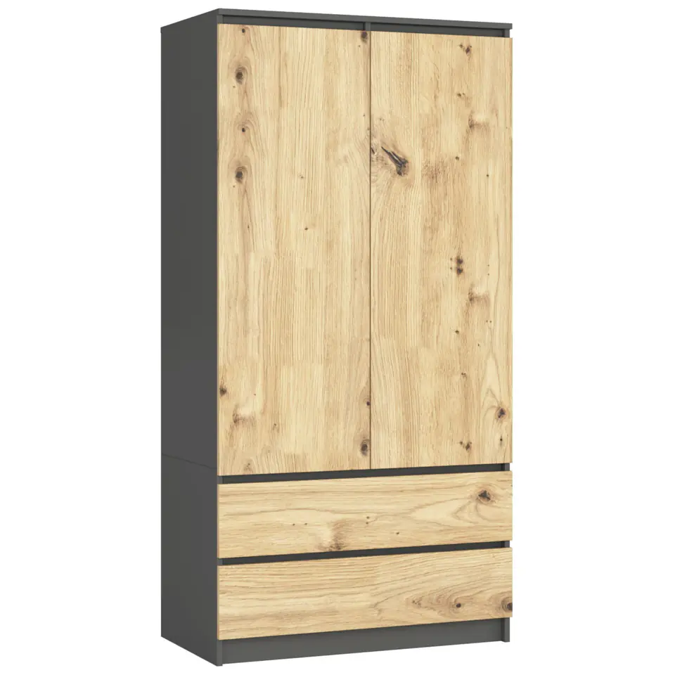 SZAFA S90 2D 2SZ CLP PK GRAFIT SZARY / DĄB ARTISAN w sklepie Wasserman.eu