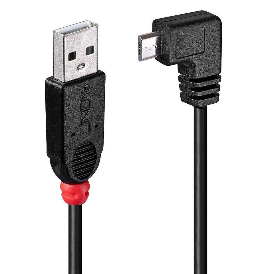 ⁨Lindy Usb2.0 A/Micro-B 90Degree 0.5M⁩ w sklepie Wasserman.eu