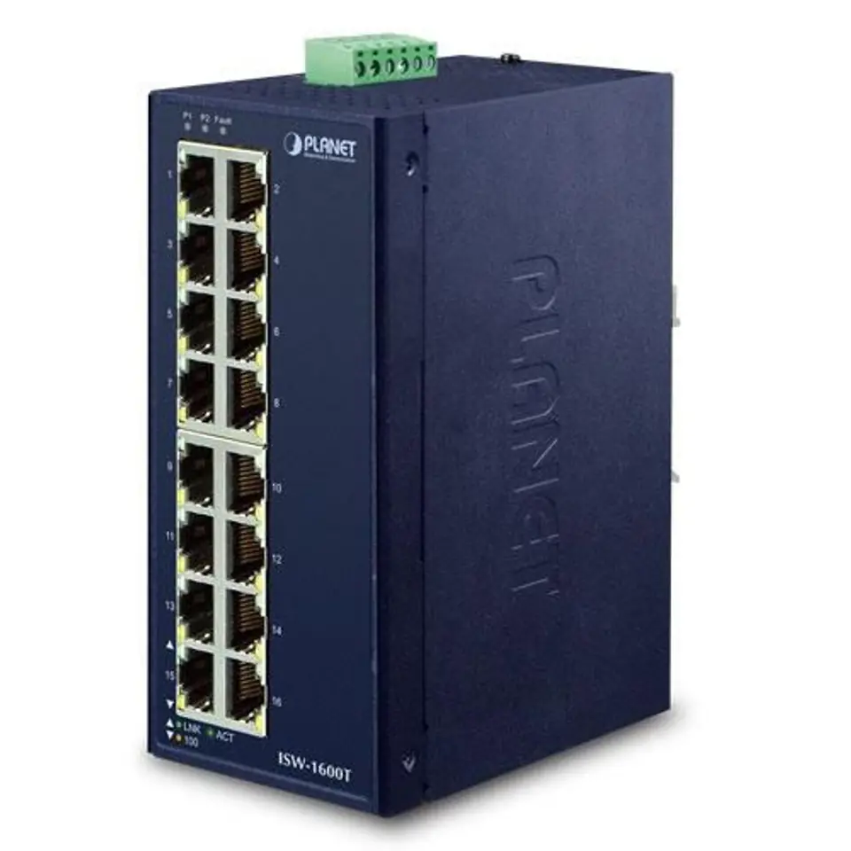 ⁨PLANET ISW-1600T network switch Unmanaged Fast Ethernet (10/100) Blue⁩ at Wasserman.eu