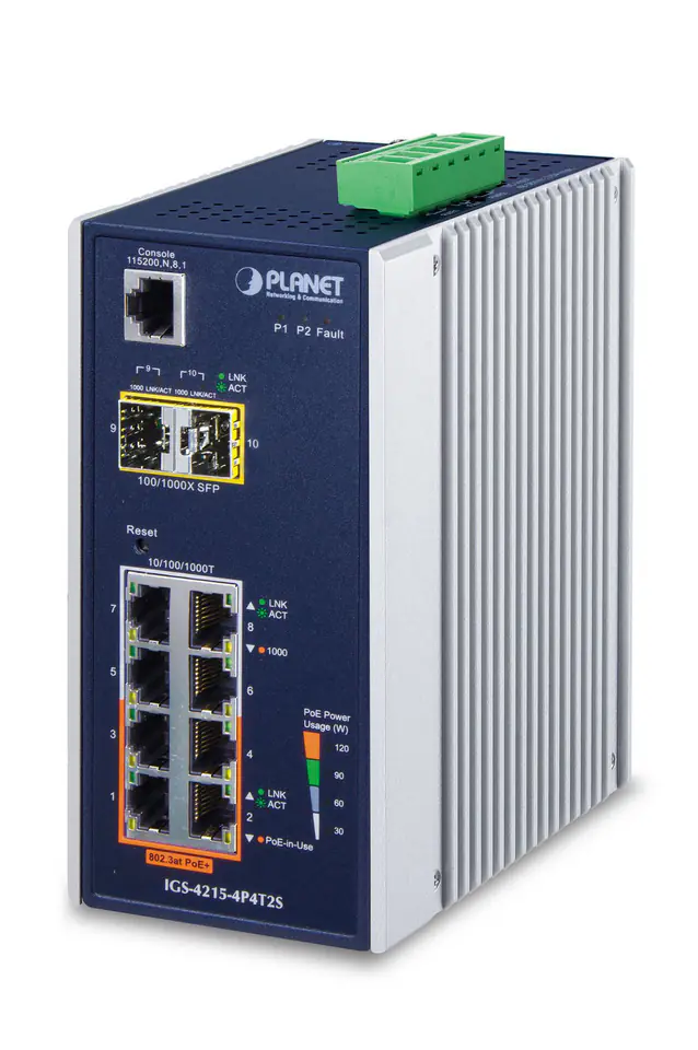 ⁨PLANET IGS-4215-4P4T2S network switch Managed L2/L4 Gigabit Ethernet (10/100/1000) Power over Ethernet (PoE) Blue, White⁩ at Wasserman.eu