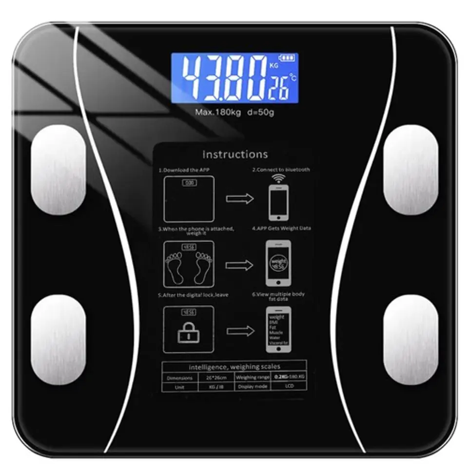⁨Waga łazienkowa LCD- analityczna Ruhhy 22525⁩ w sklepie Wasserman.eu